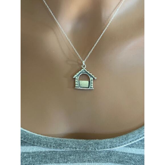 Sterling Silver Dog House Picture Frame Necklace - Picture 2 of 5
